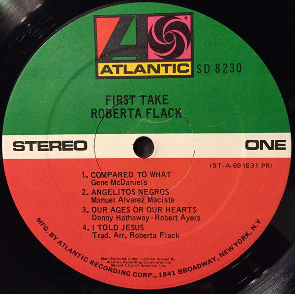 Roberta Flack : First Take (LP, Album, Club, Rec)