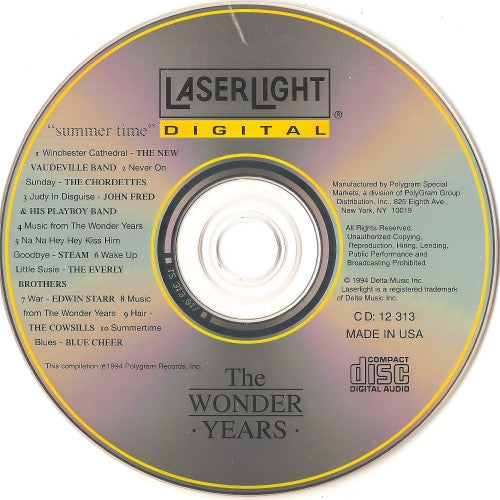 Various : Music From The Wonder Years "Summer Time" (CD, Comp)