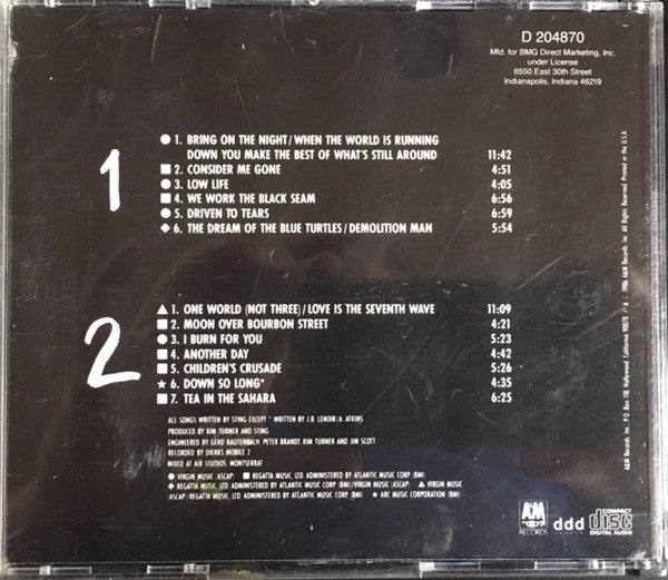 Sting : Bring On The Night (2xCD, Album, Club, RE)