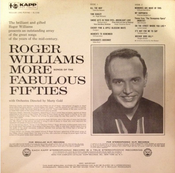 Roger Williams (2) : More Songs Of The Fabulous Fifties (LP)