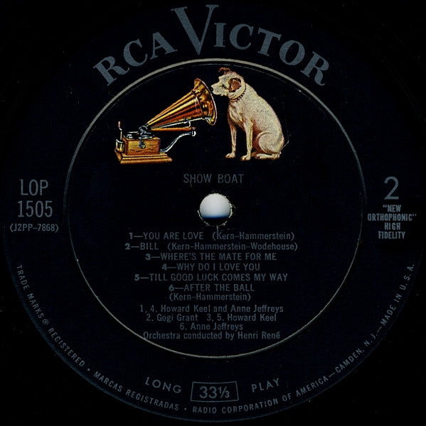 Henri René And His Orchestra / Gogi Grant / Howard Keel / Anne Jeffreys : Show Boat (LP, Album, Mono, RE)