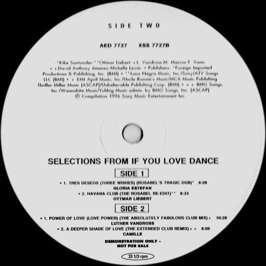 Various : Selections From If You Love Dance (12", Promo)