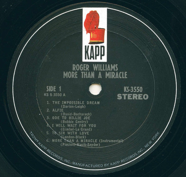 Roger Williams (2) : More Than A Miracle (LP)