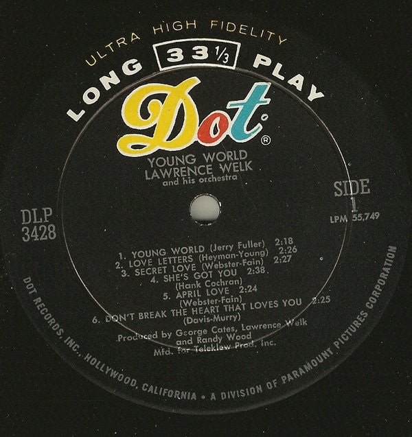 Lawrence Welk : Young World (LP, Album, Mono)