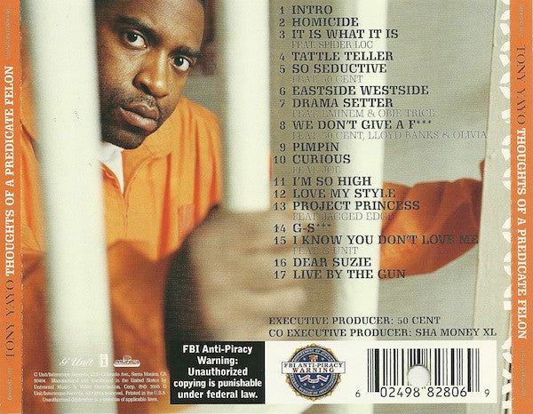 Tony Yayo : Thoughts Of A Predicate Felon (CD, Album)