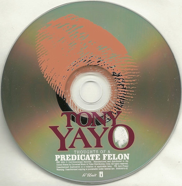 Tony Yayo : Thoughts Of A Predicate Felon (CD, Album)