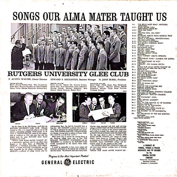 Rutgers University Glee Club : Songs Our Alma Mater Taught Us (LP)