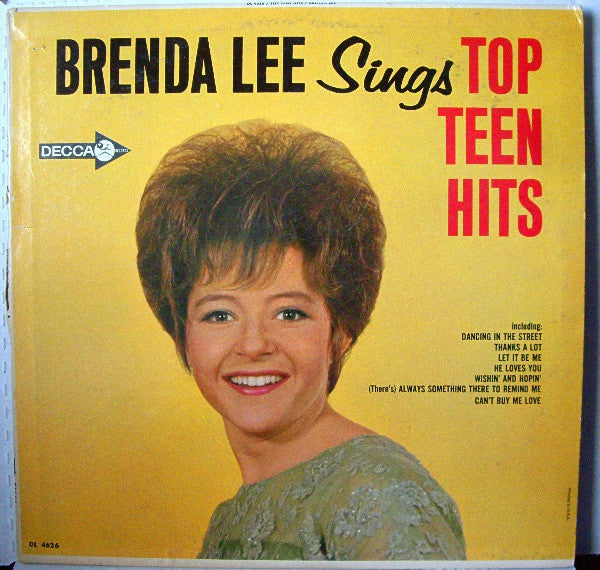 Brenda Lee : Brenda Lee Sings Top Teen Hits (LP, Mono, Glo)