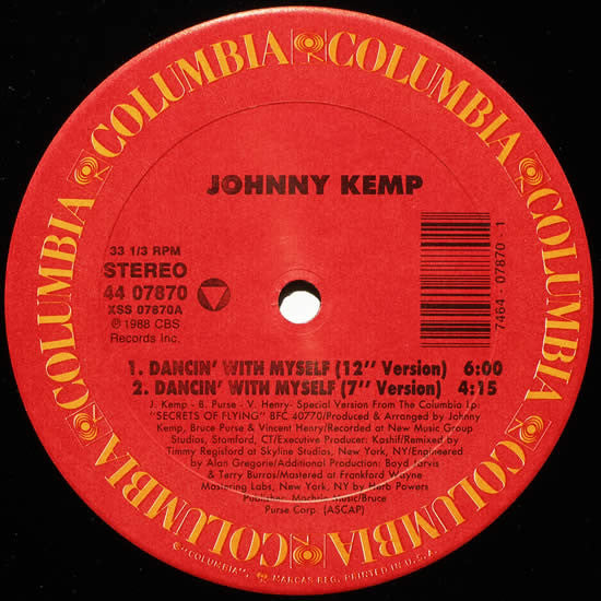 Johnny Kemp : Dancin' With Myself (12")