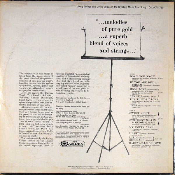 Living Strings / Living Voices : Living Strings And Living Voices In The Greatest Music Ever Sung (LP)