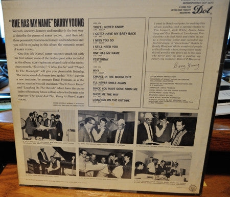 Barry Young : One Has My Name (LP, Mono, Ult)