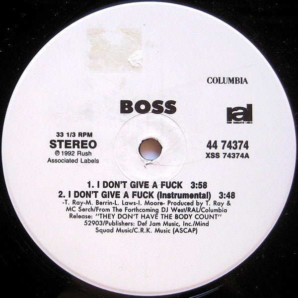 Boss (3) : I Don't Give A Fuck / Mai Sista Izza Bitch (12", Promo)