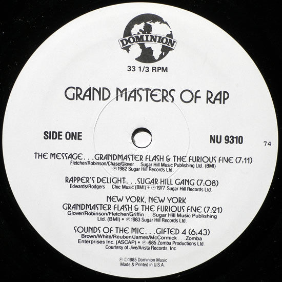 Various : Grand Masters Of Rap (LP, Comp)
