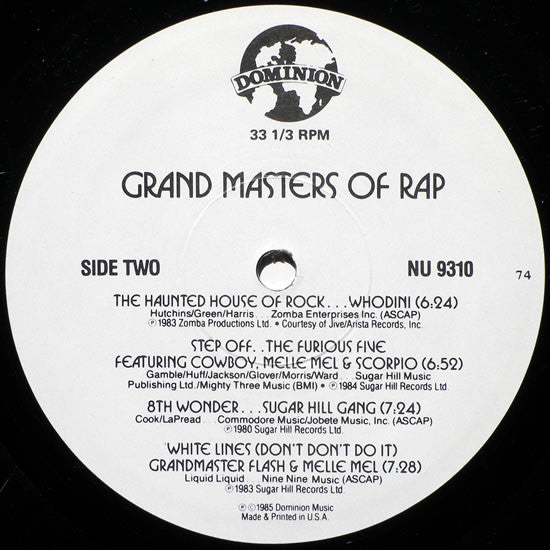 Various : Grand Masters Of Rap (LP, Comp)