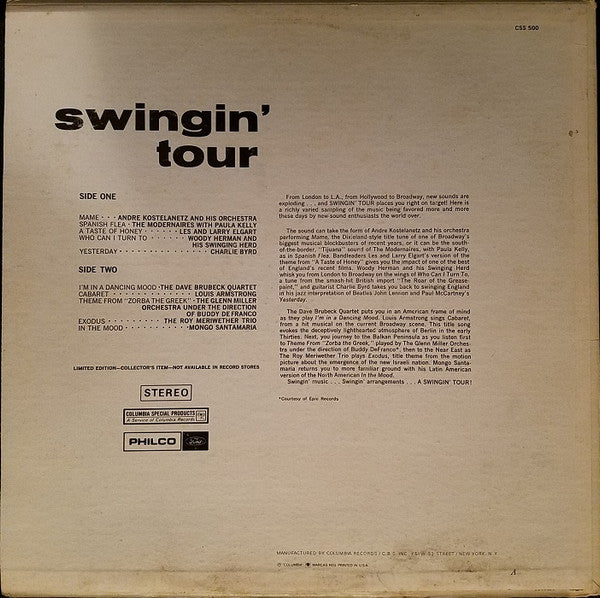 Various : Swingin' Tour (LP, Comp, Ltd)