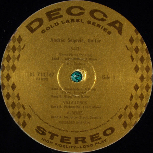 Andrés Segovia : The Unique Art Of Andres Segovia (LP, Album)