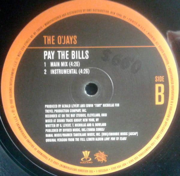 The O'Jays : Pay The Bills (12", Promo)