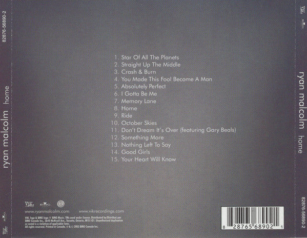 Ryan Malcolm : Home (CD, Album)