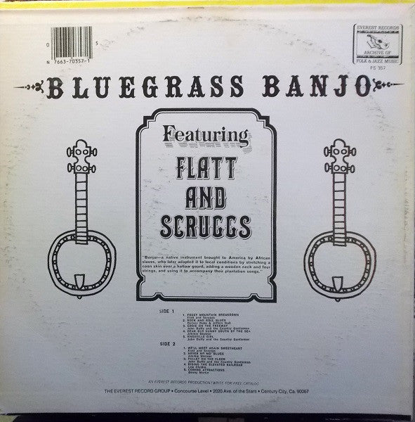 Various : Bluegrass Banjo (Featuring Flatt and Scruggs) (LP, Album, Comp)