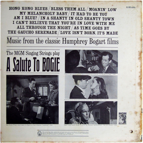 The Mgm Singing Strings : A Salute To Bogie (LP, Album)
