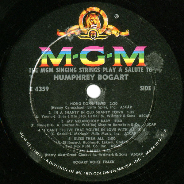 The Mgm Singing Strings : A Salute To Bogie (LP, Album)