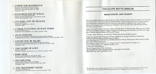 Bette Midler : Beaches (Original Soundtrack Recording) (CD, Album)