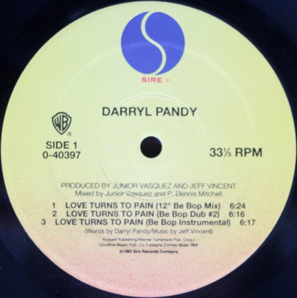 Darryl Pandy : Love Turns To Pain (12", Maxi)