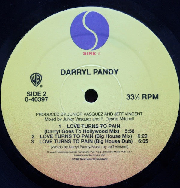 Darryl Pandy : Love Turns To Pain (12", Maxi)