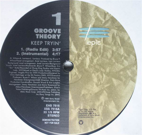 Groove Theory : Keep Tryin' (12", Promo)