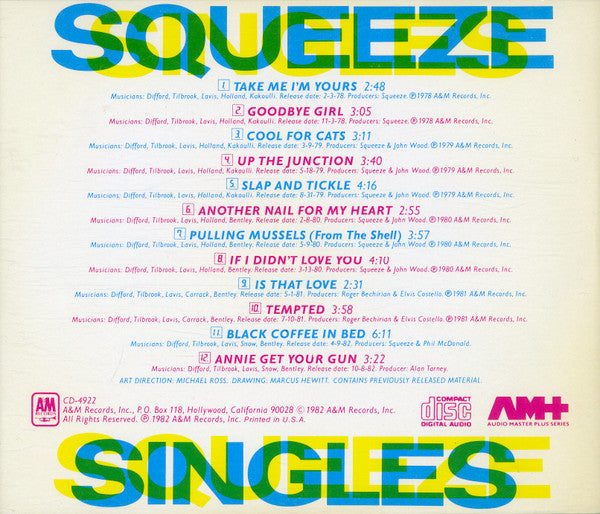 Squeeze (2) : Singles - 45's And Under (CD, Comp, RE)