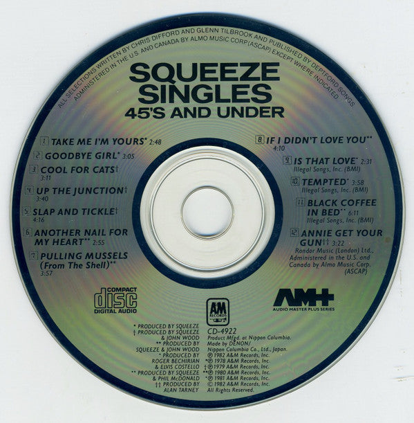 Squeeze (2) : Singles - 45's And Under (CD, Comp, RE)