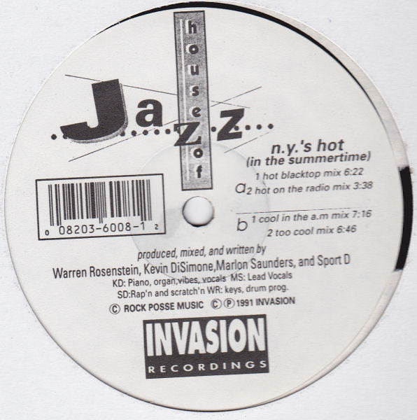 House Of Jazz (2) : N.Y.'s Hot (In The Summertime) (12")