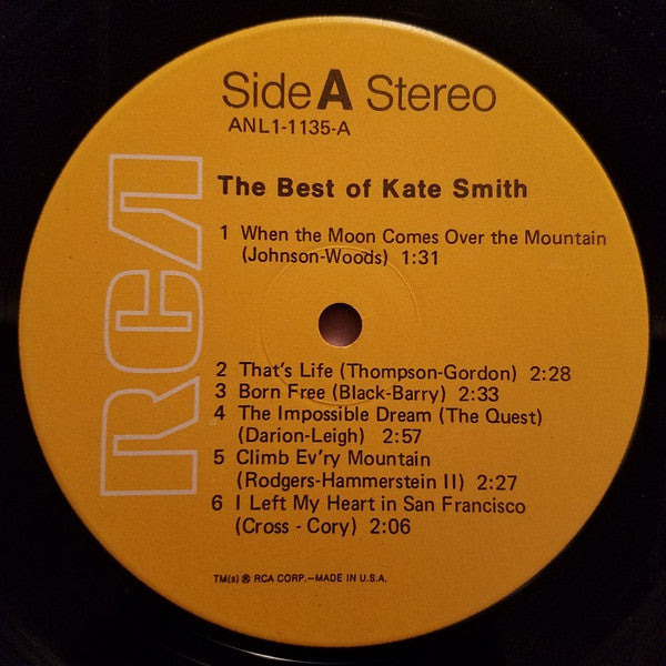 Kate Smith (2) : The Best Of Kate Smith (LP, Comp)