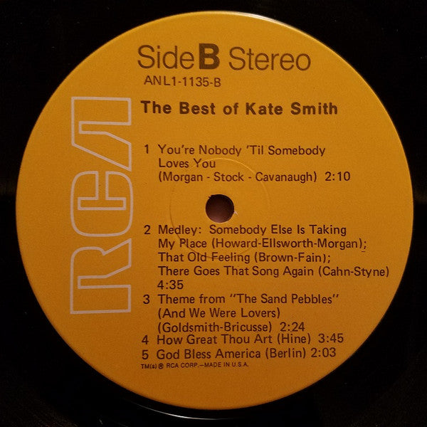 Kate Smith (2) : The Best Of Kate Smith (LP, Comp)