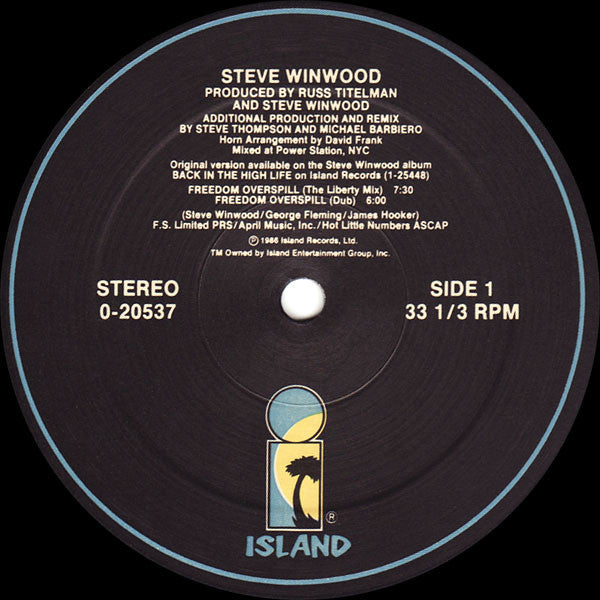 Steve Winwood : Freedom Overspill (12", Maxi, SRC)