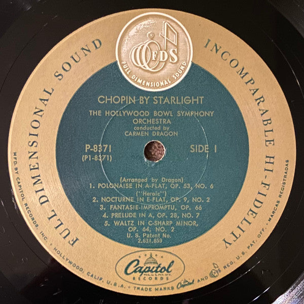 The Hollywood Bowl Symphony Orchestra : Chopin By Starlight (LP, Album, Mono)