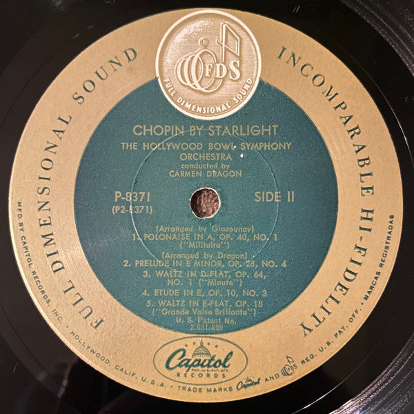 The Hollywood Bowl Symphony Orchestra : Chopin By Starlight (LP, Album, Mono)