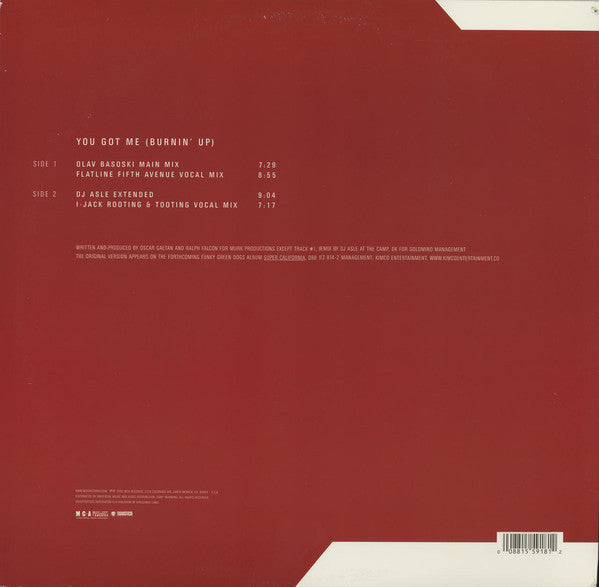 Funky Green Dogs : You Got Me (Burnin' Up) (12")