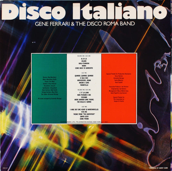 Gene Ferrari & The Disco Roma Band : Disco Italiano (2xLP, Album, Pin)