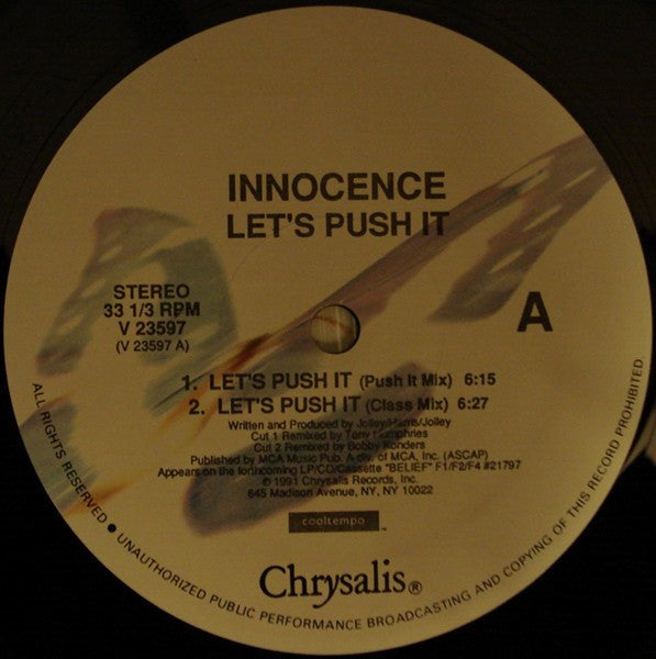 Innocence : Let's Push It (12", Maxi)