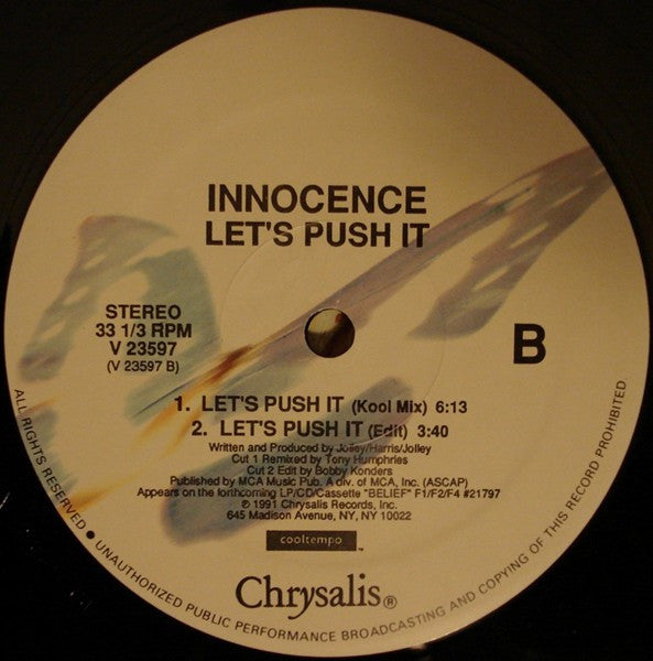 Innocence : Let's Push It (12", Maxi)