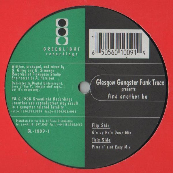 Glasgow Gangster Funk : Find Another Ho (12")