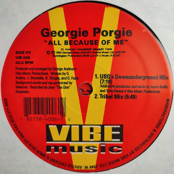 Georgie Porgie : All Because Of Me (2x12")