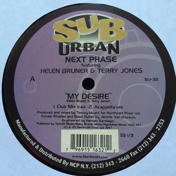Next Phase Featuring Helen Bruner And Terry Jones : My Desire (12")
