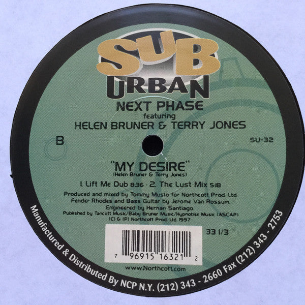 Next Phase Featuring Helen Bruner And Terry Jones : My Desire (12")