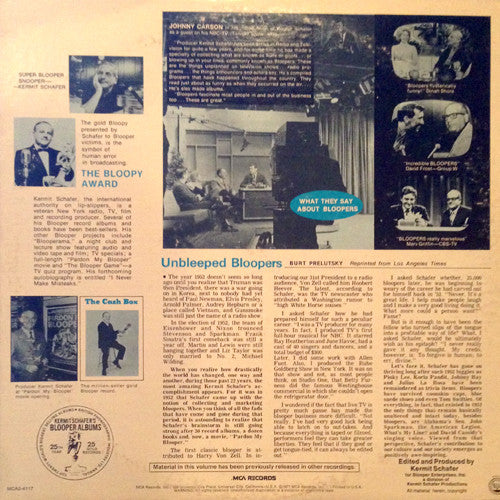 Kermit Schafer : All Time Great Bloopers Vol. 3 & 4 (2xLP, Gat)