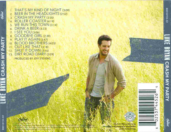 Luke Bryan : Crash My Party (CD, Album, Son)