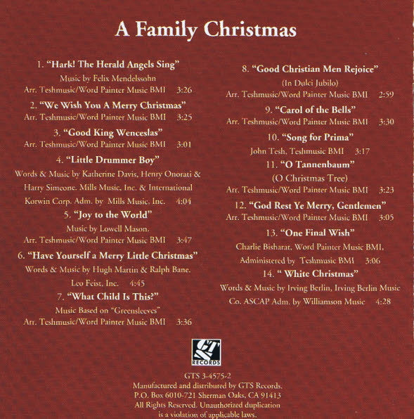 John Tesh And The Christmas Symphony Orchestra : A Family Christmas (CD, Album)