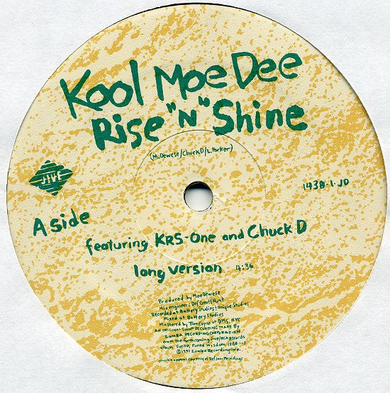 Kool Moe Dee Featuring KRS-One And Chuck D : Rise 'N' Shine (12")