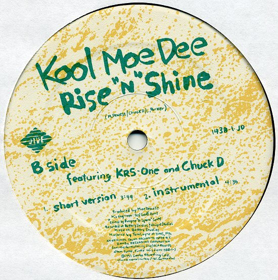 Kool Moe Dee Featuring KRS-One And Chuck D : Rise 'N' Shine (12")